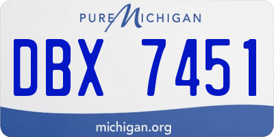 MI license plate DBX7451