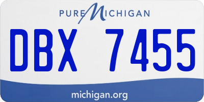 MI license plate DBX7455