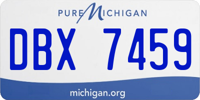 MI license plate DBX7459