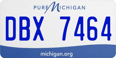 MI license plate DBX7464