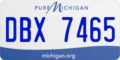 MI license plate DBX7465