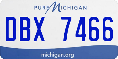 MI license plate DBX7466