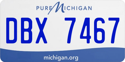 MI license plate DBX7467