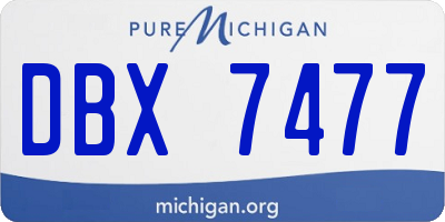 MI license plate DBX7477