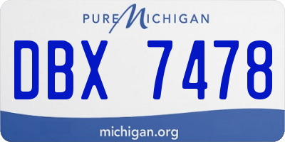 MI license plate DBX7478