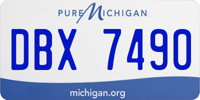 MI license plate DBX7490