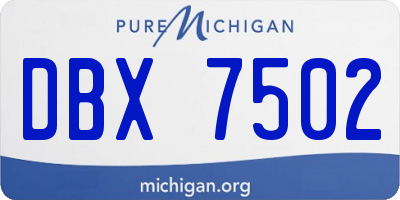 MI license plate DBX7502