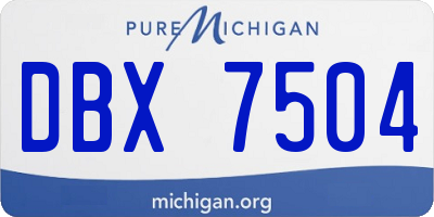 MI license plate DBX7504