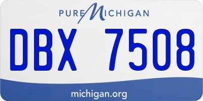 MI license plate DBX7508