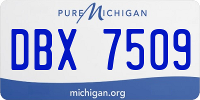 MI license plate DBX7509