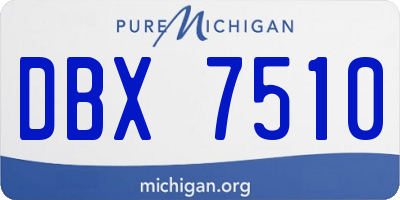 MI license plate DBX7510