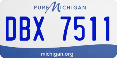 MI license plate DBX7511