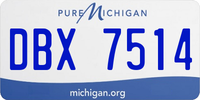 MI license plate DBX7514