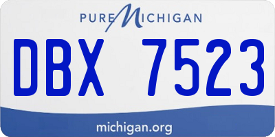 MI license plate DBX7523