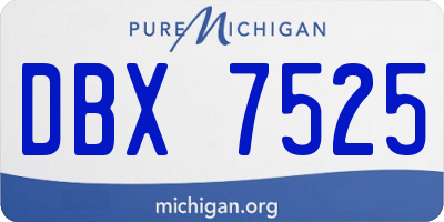 MI license plate DBX7525