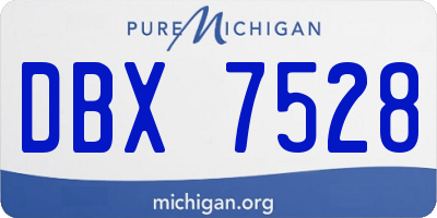 MI license plate DBX7528