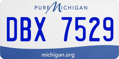 MI license plate DBX7529