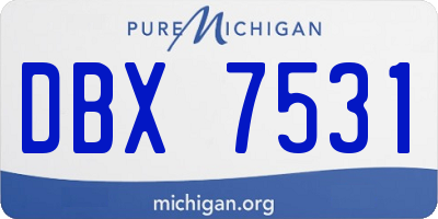 MI license plate DBX7531