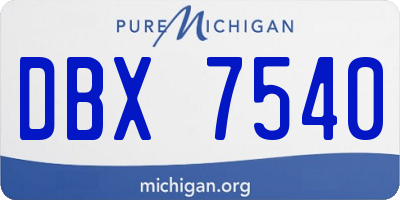 MI license plate DBX7540