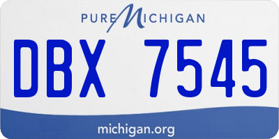 MI license plate DBX7545