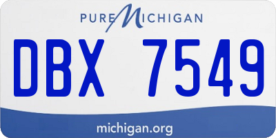 MI license plate DBX7549
