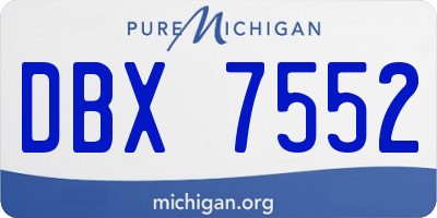 MI license plate DBX7552