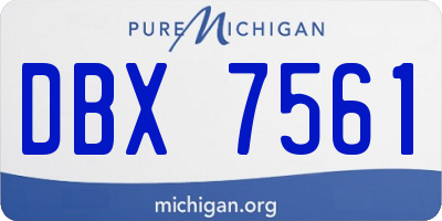 MI license plate DBX7561