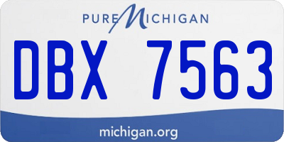 MI license plate DBX7563