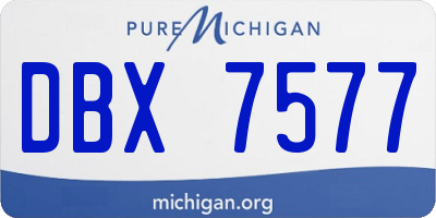 MI license plate DBX7577