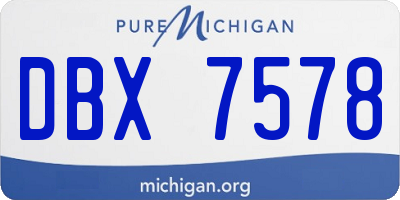 MI license plate DBX7578