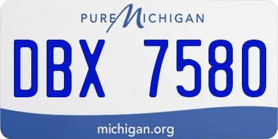 MI license plate DBX7580