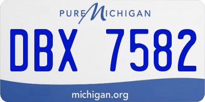 MI license plate DBX7582
