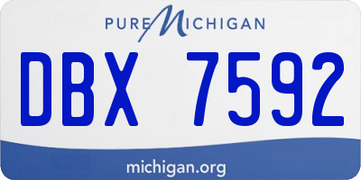 MI license plate DBX7592