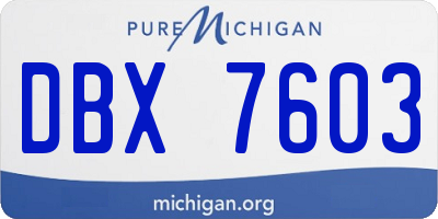 MI license plate DBX7603