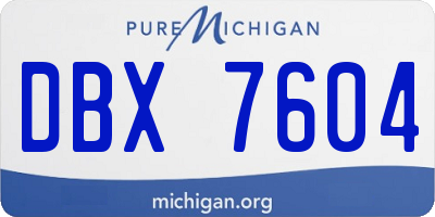 MI license plate DBX7604