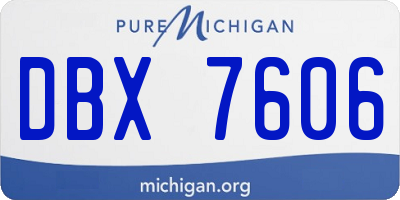 MI license plate DBX7606