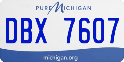 MI license plate DBX7607