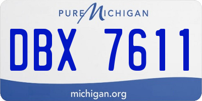 MI license plate DBX7611