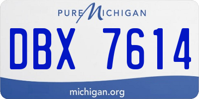 MI license plate DBX7614
