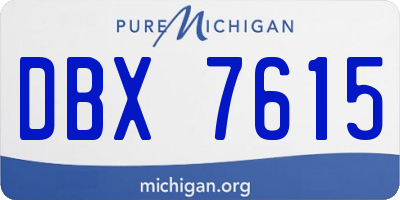 MI license plate DBX7615