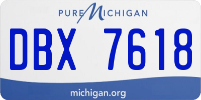 MI license plate DBX7618