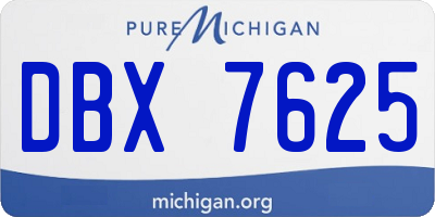 MI license plate DBX7625
