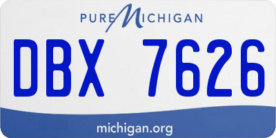 MI license plate DBX7626