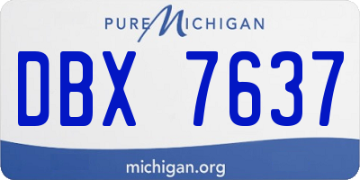 MI license plate DBX7637