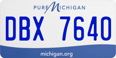 MI license plate DBX7640