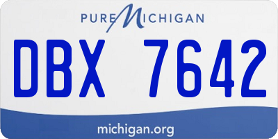 MI license plate DBX7642