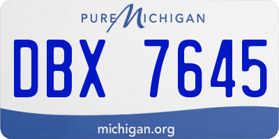 MI license plate DBX7645