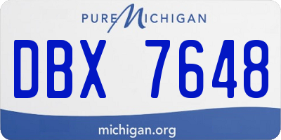 MI license plate DBX7648
