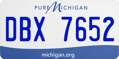 MI license plate DBX7652