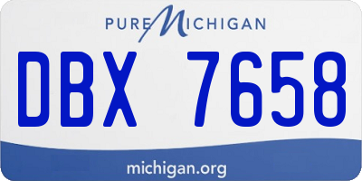 MI license plate DBX7658